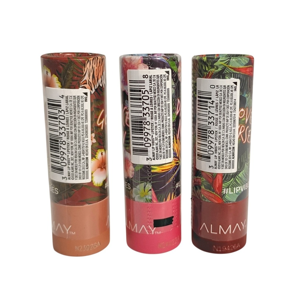 Lot of 3 Variety Of Shades Almay Lip Vibes Lipsticks, Go Wild, Dance Now, Love - Picture 2 of 2